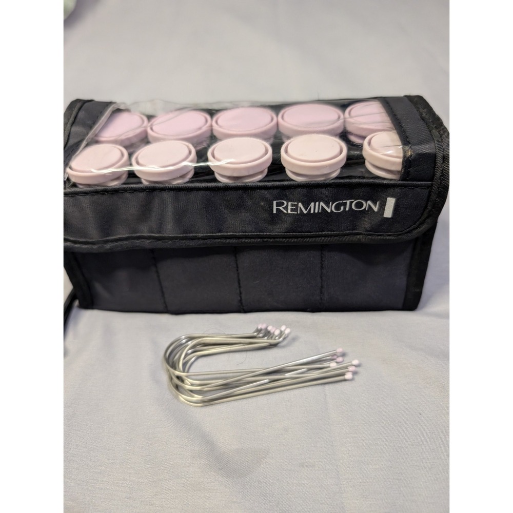 Remington Travel Express Set Hot Rollers Hair Curlers Clips (10) Pink Black